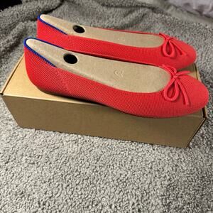 NIB Rothy’s The Ballet Flat Bow Round Toe Glamour Red Size 8